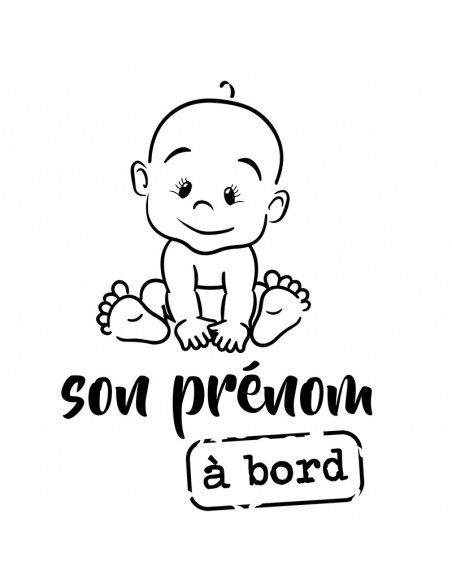 Bébé à bord - Prénom personnalisable