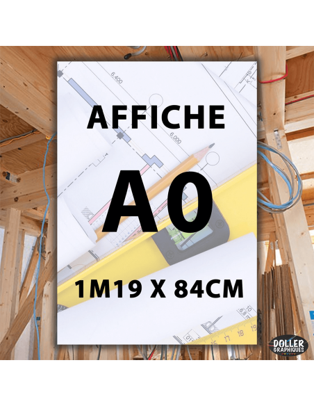 Exemple d'affiche A0 sur un mur