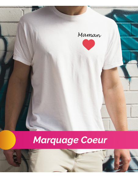 tshirt 2 faces coeur & dos - blanc