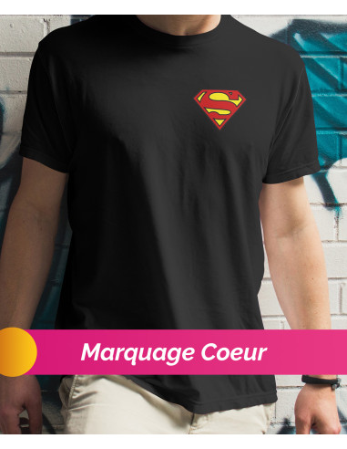 tshirt 2 faces coeur & dos - noir