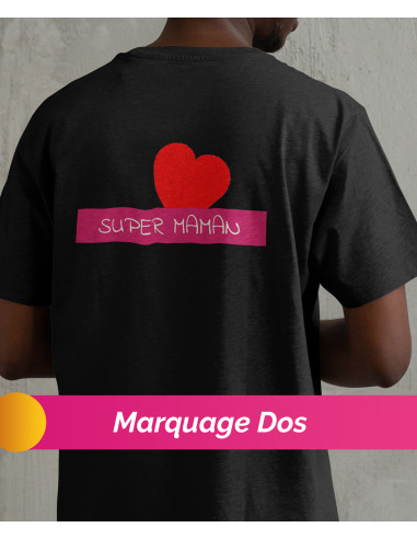 tshirt 2 faces coeur & dos - noir