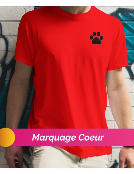 tshirt 2 faces coeur & dos - rouge