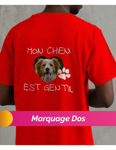 tshirt 2 faces coeur & dos - rouge
