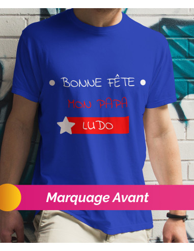 tshirt 2 faces avant & dos - bleu