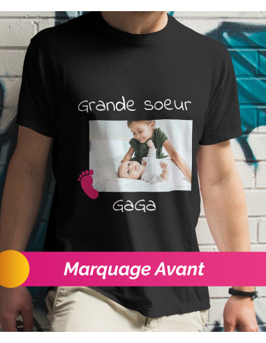 tshirt 2 faces avant & dos - noir