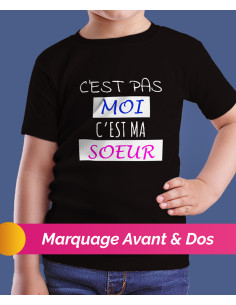 T-shirt enfant personnalisé 2 faces (Avant & Dos)