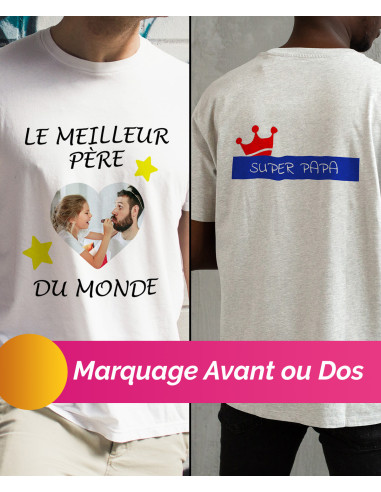 Tee Shirt 1 face avant ou dos - blanc