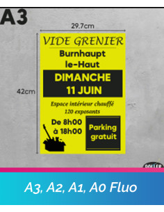 Affiche Fluo pour extérieur A3-A2-A1-A0