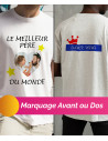 Tee Shirt 1 face avant ou dos - blanc