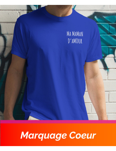 Tee Shirt 1 face Coeur- bleu