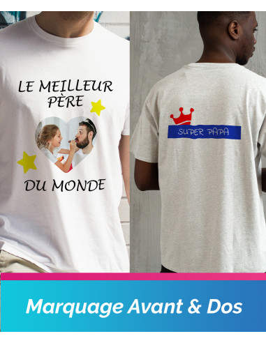 tshirt 2 faces avant & dos - blanc