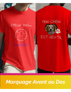 Tee Shirt 1 face avant ou dos - rouge