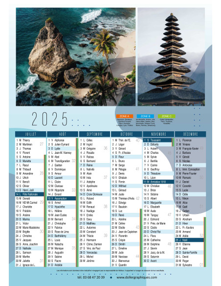 Calendrier A4 2 FACES