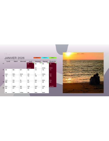 Calendrier Chevalet 10 par 21