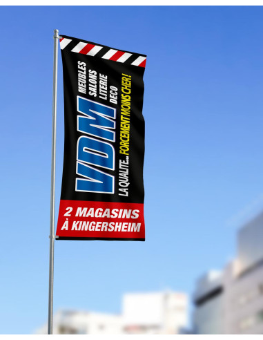 Drapeau sur mesure personnalisé pour mât avec...